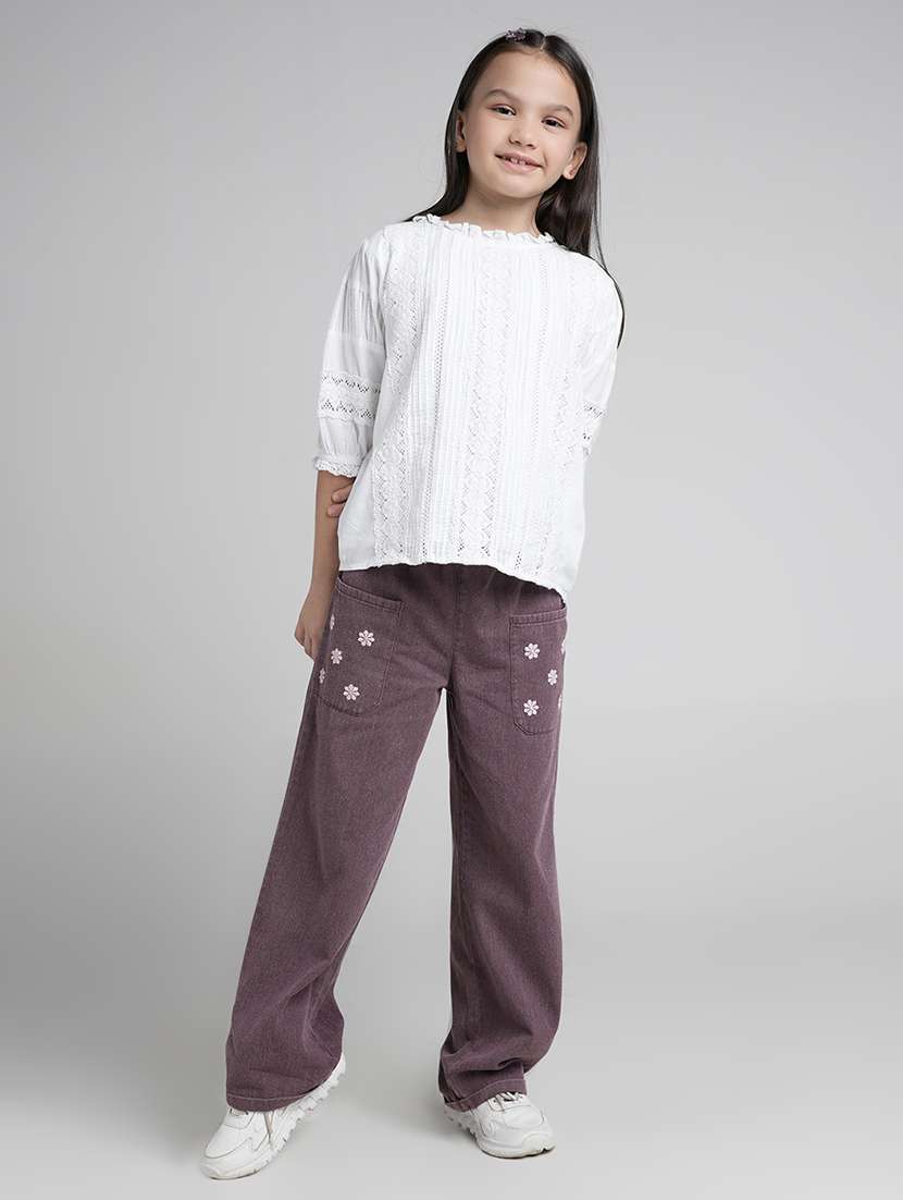 maroon cotton casual trouser - 22106364 -  Standard Image - 3