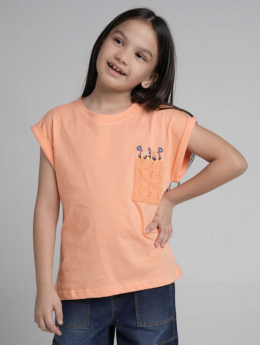 girls printed cap sleeve tee
