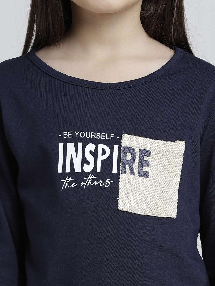 girls printed round neck long sleeve tee - 22106372 -  Standard Image - 3