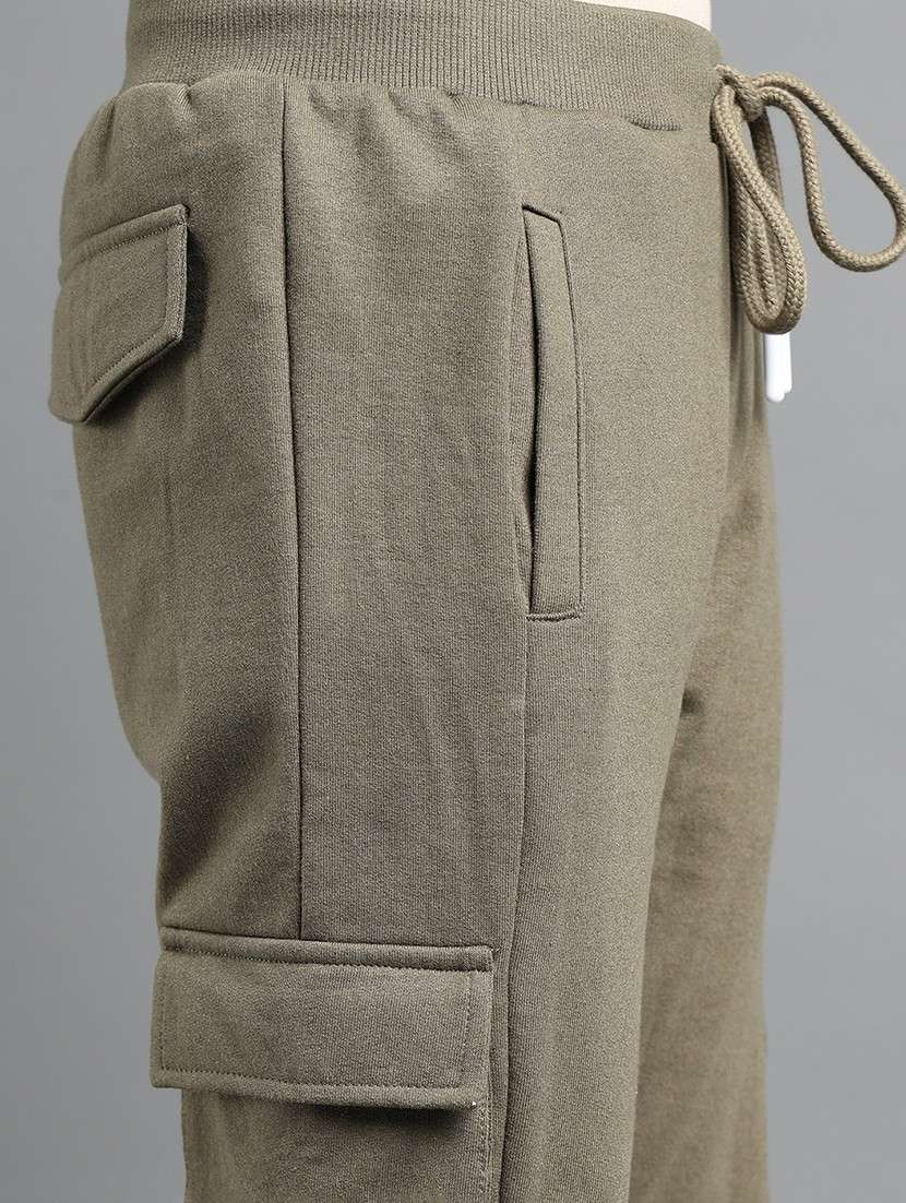 boys solid mid rise cargo jogger - 22106373 - Standard Image - 3