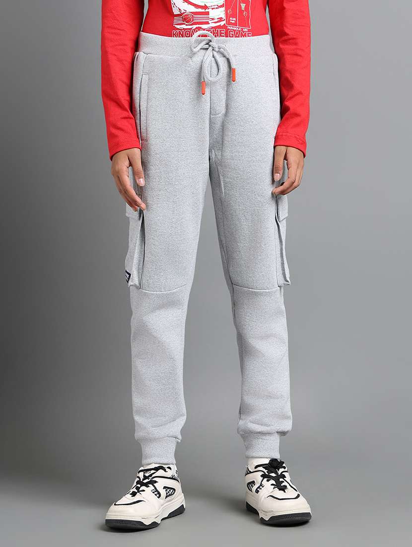 boys solid mid rise cargo jogger