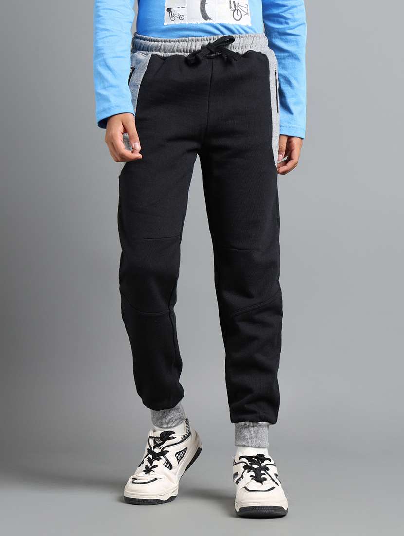 boys solid mid rise jogger