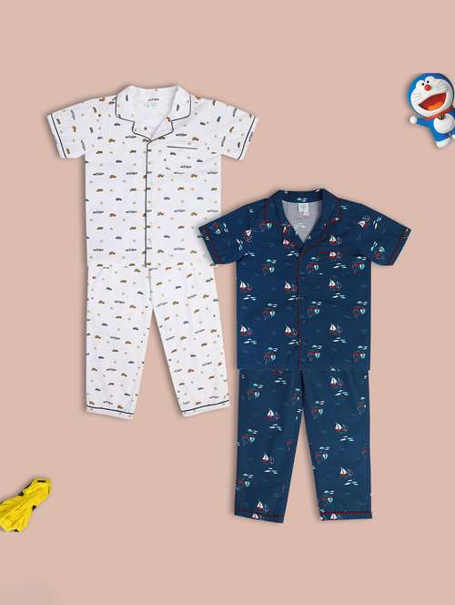 boys pack of 2 printed nightwear pyjama set - 22106452 -  Standard Image - 0