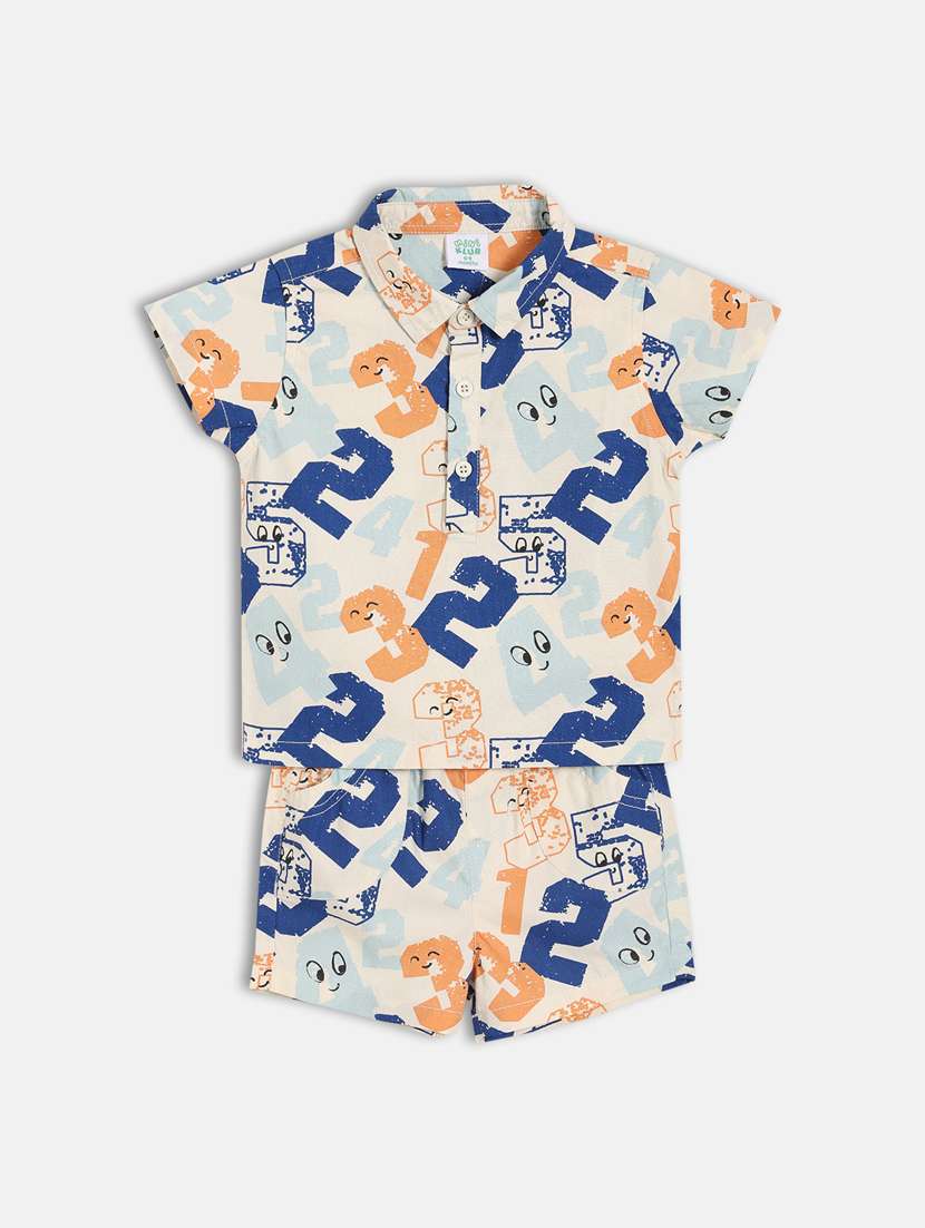 boys printed t-shirt and shorts co-ord set