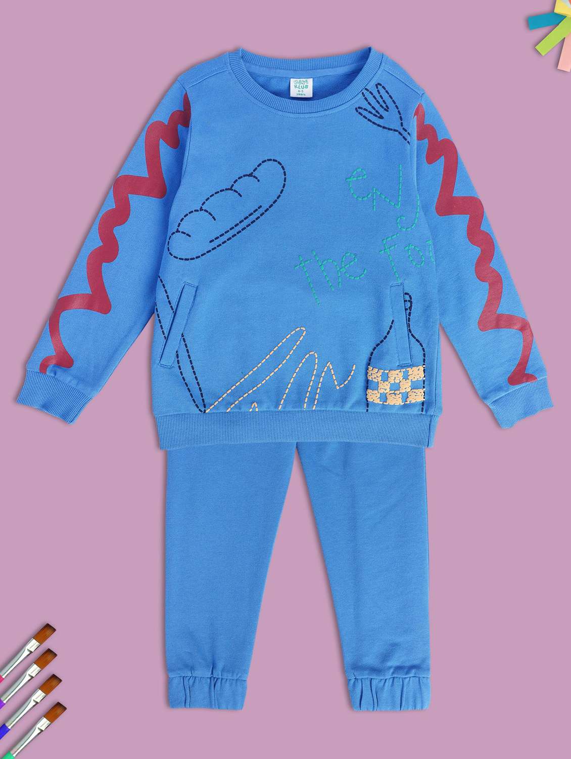 kids printed full length co-ord set