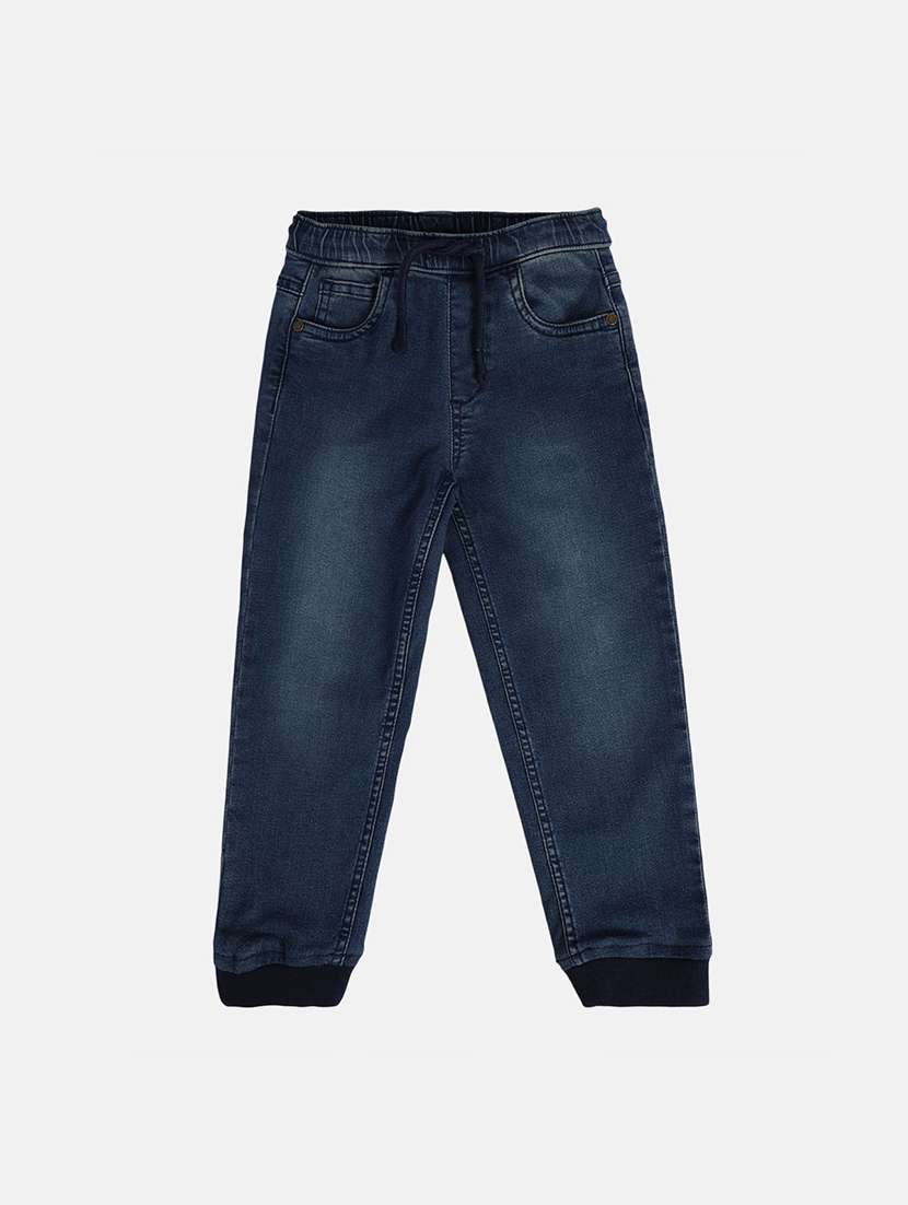 boys solid mid rise jogger