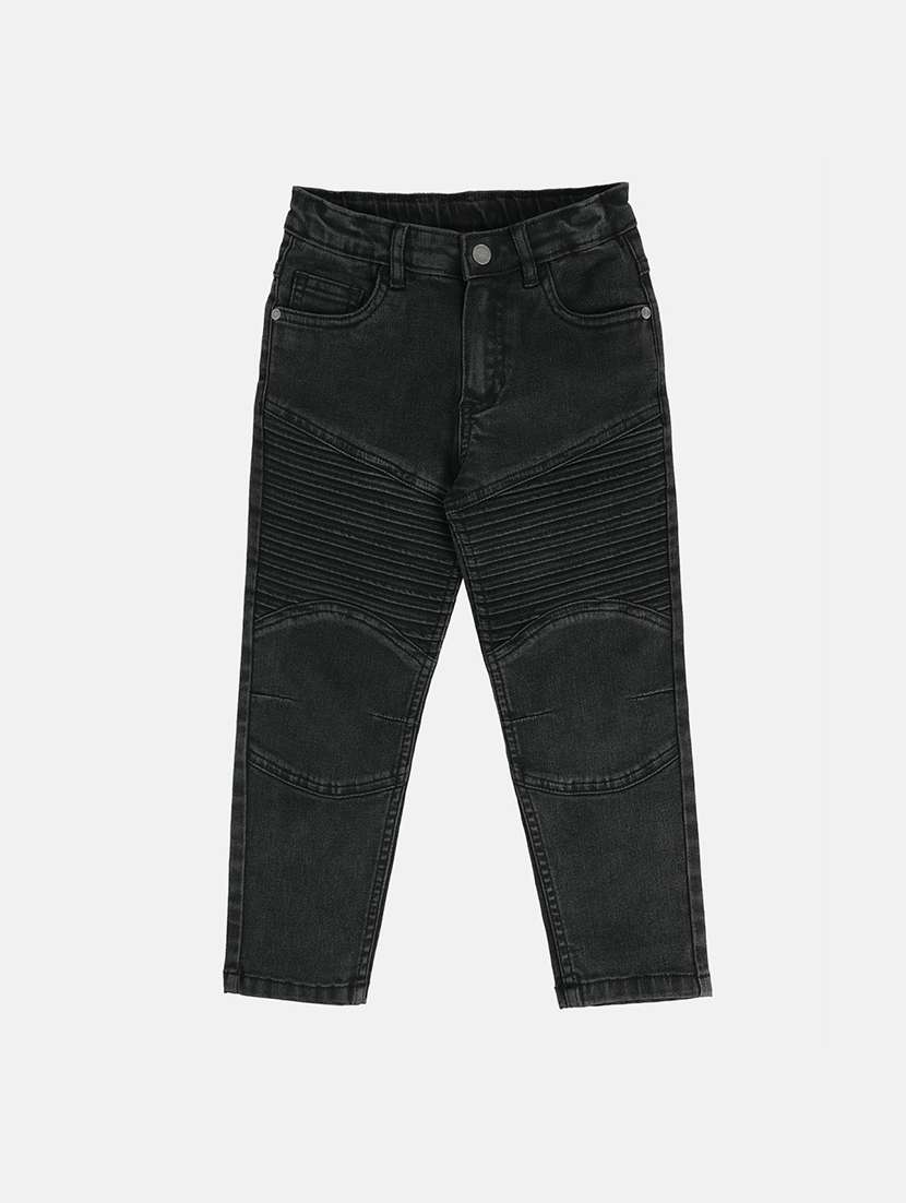 boys solid mid rise slim fit jean