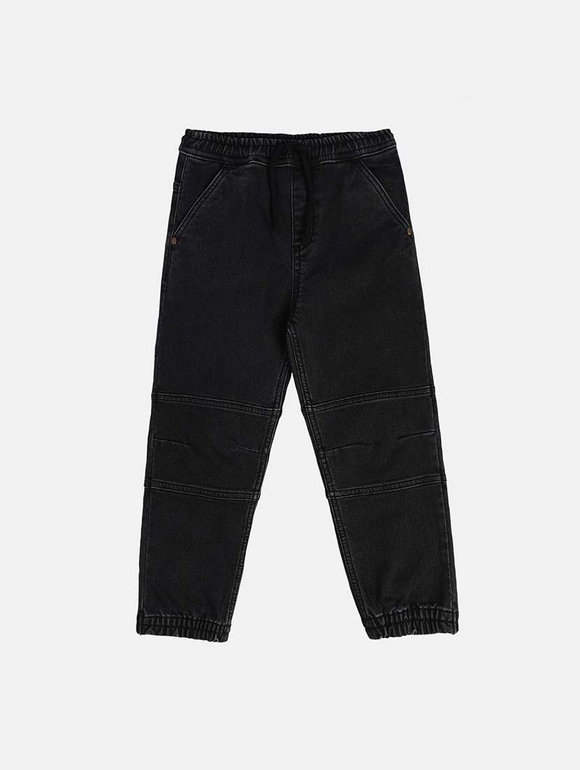 boys solid mid rise jogger