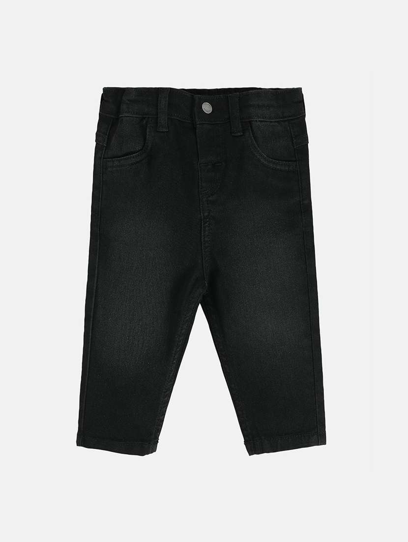 boys solid mid rise slim fit jean