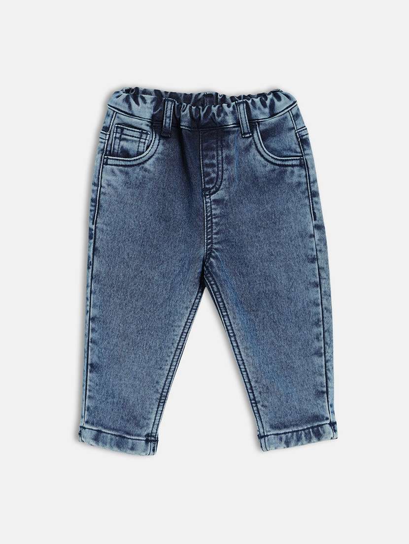 boys solid mid rise slim fit jean