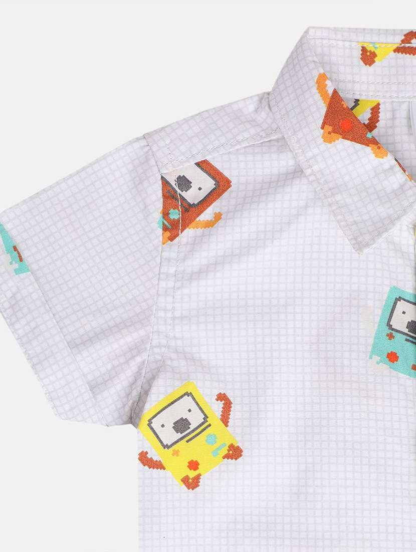 boys printed short sleeve collared shirt - 22106697 -  Standard Image - 3
