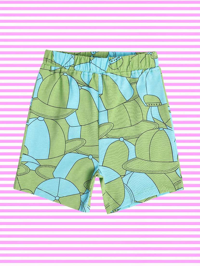 boys printed mid rise regular fit shorts