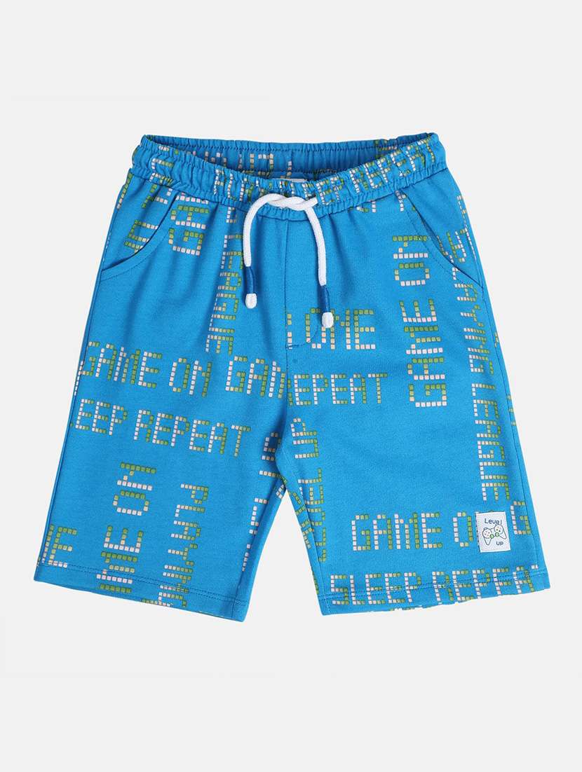 boys printed mid rise regular fit shorts