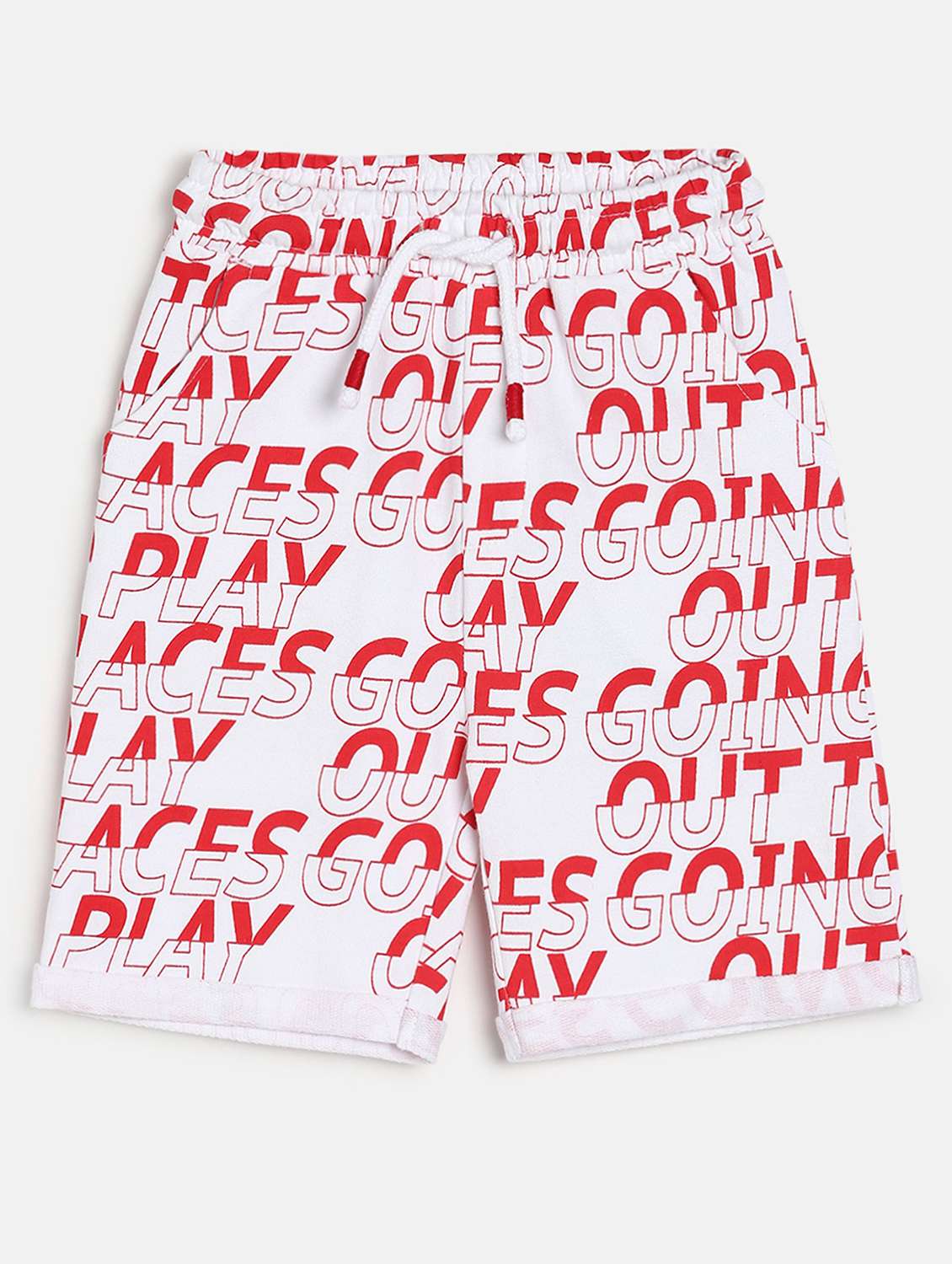 boys printed mid rise regular fit shorts