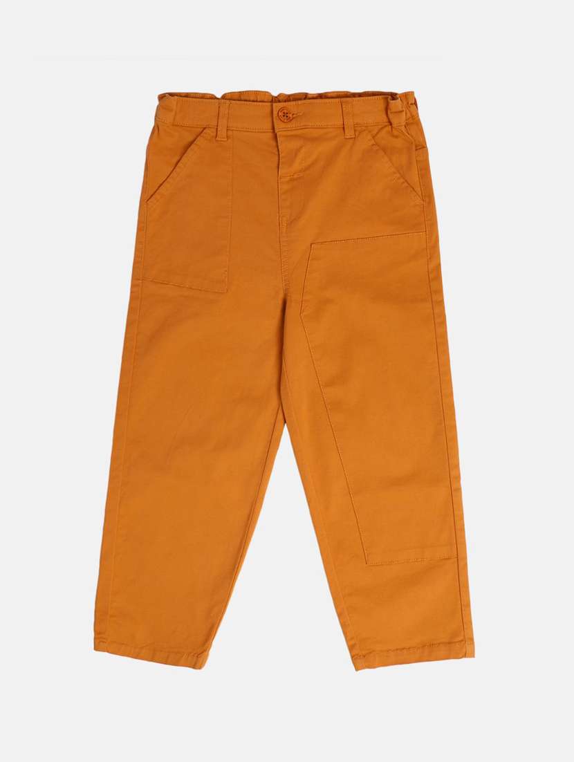 boys solid mid rise chinos
