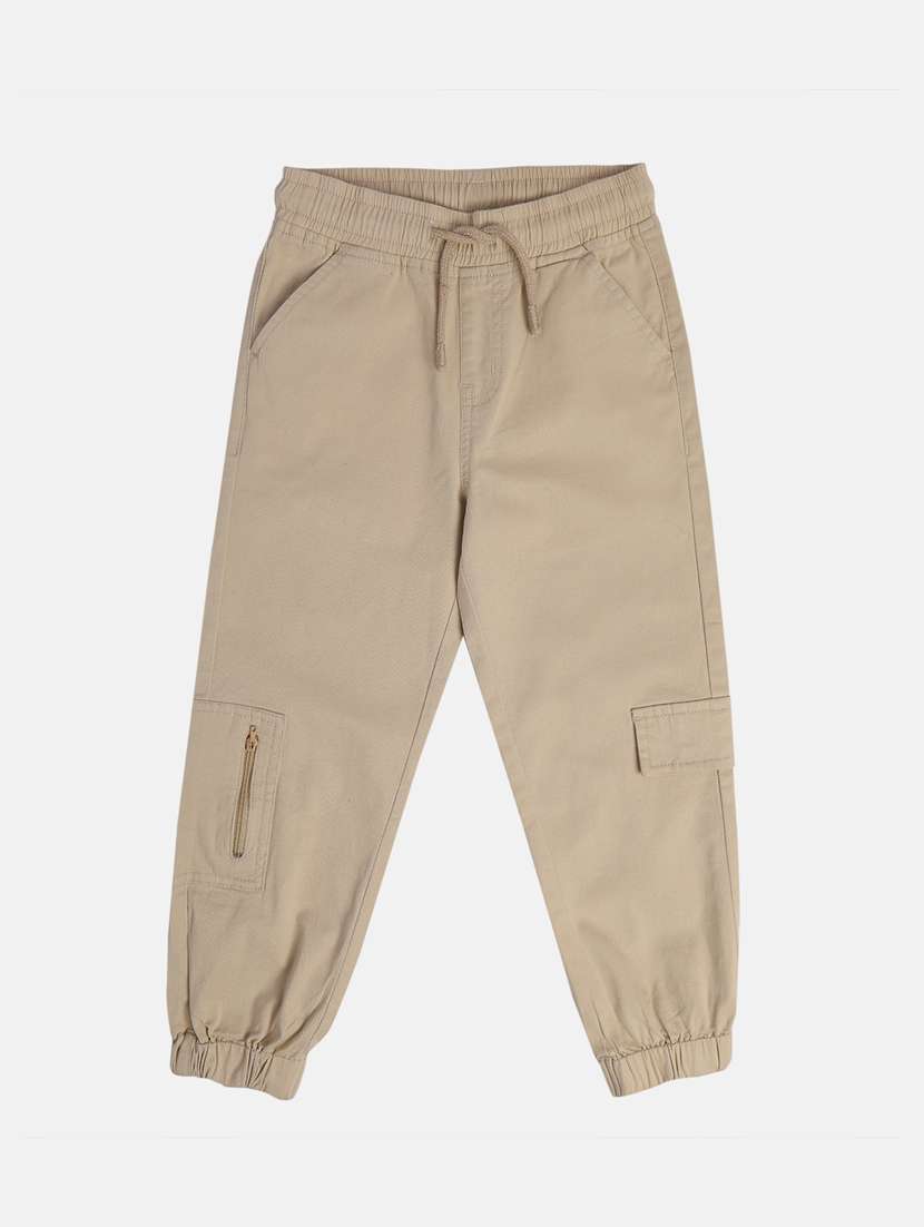 boys solid mid rise jogger