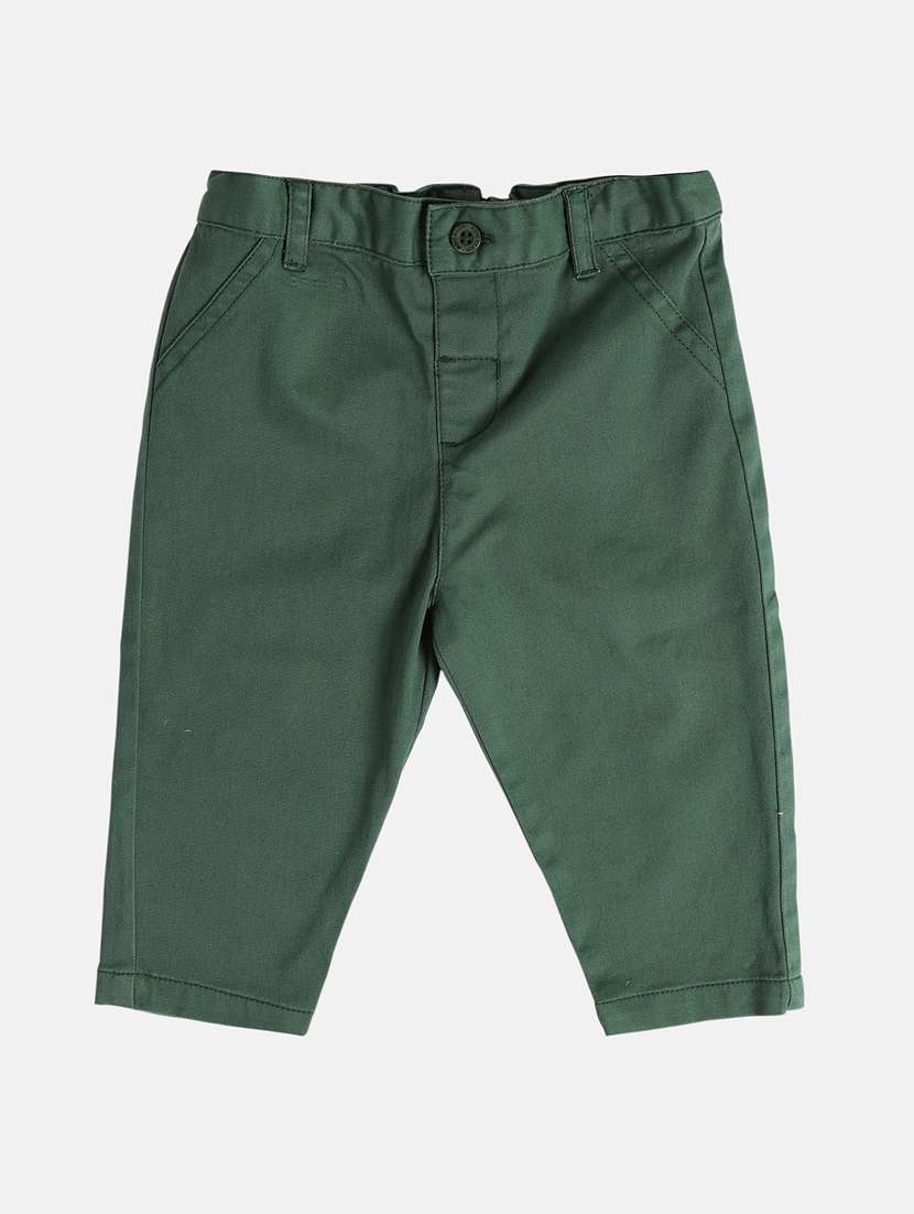 boys solid mid rise chinos