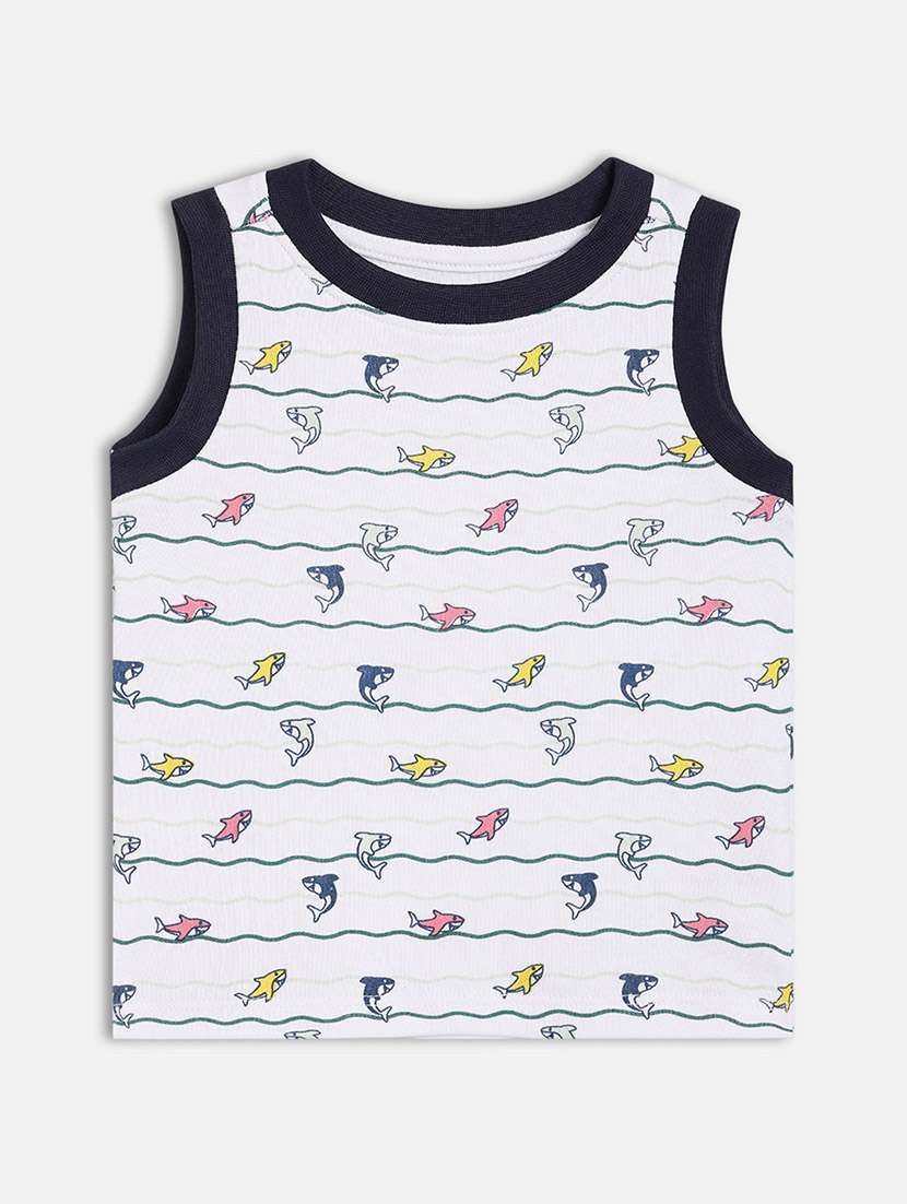 boys printed sleeveless t-shirt