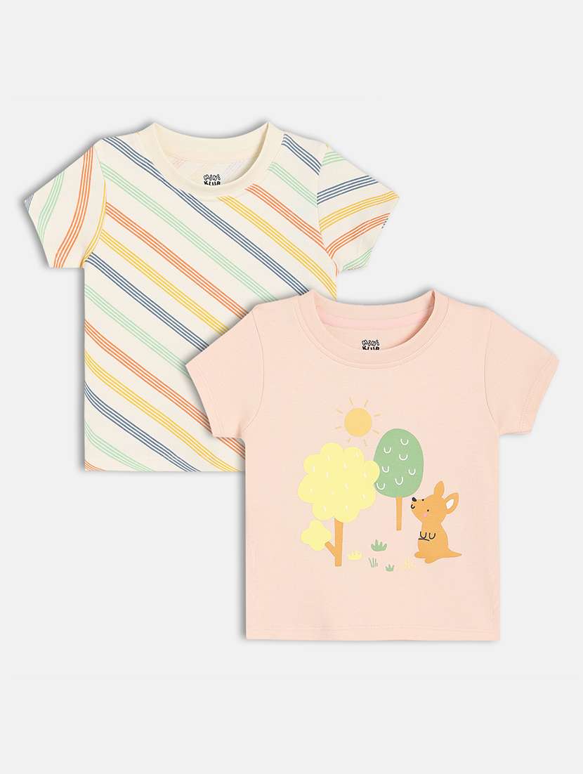 boys pack of 2 printed short sleeve t-shirt