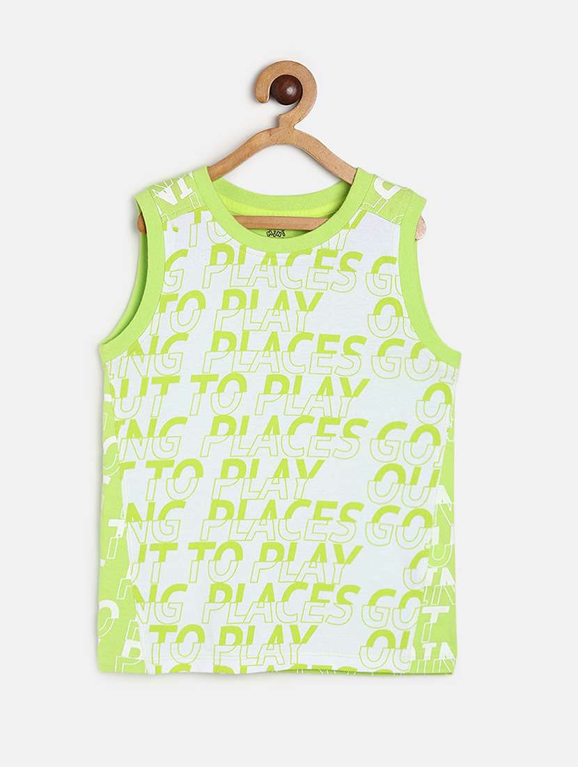 boys printed sleeveless t-shirt