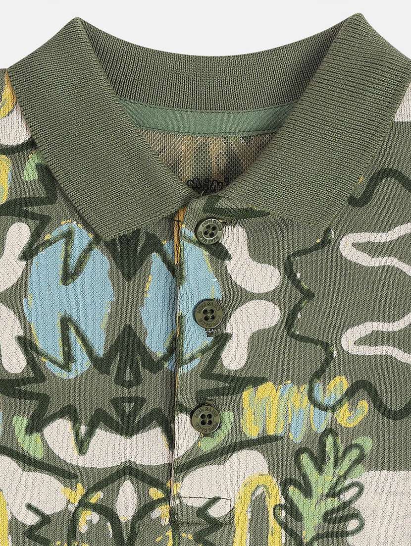 boys printed long sleeve polo t-shirt - 22106998 -  Standard Image - 3