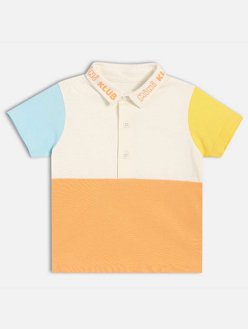boys color bocked short sleeve polo t-shirt