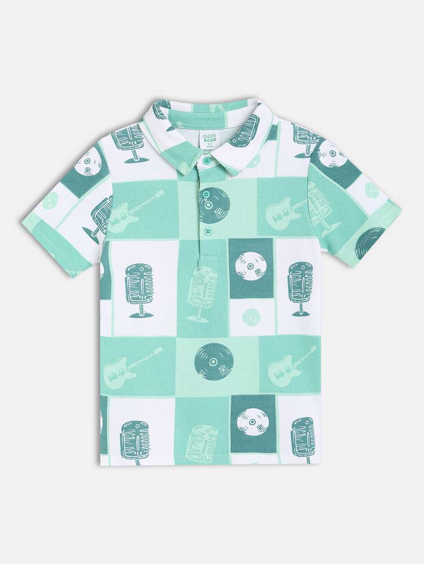 boys printed short sleeve polo t-shirt