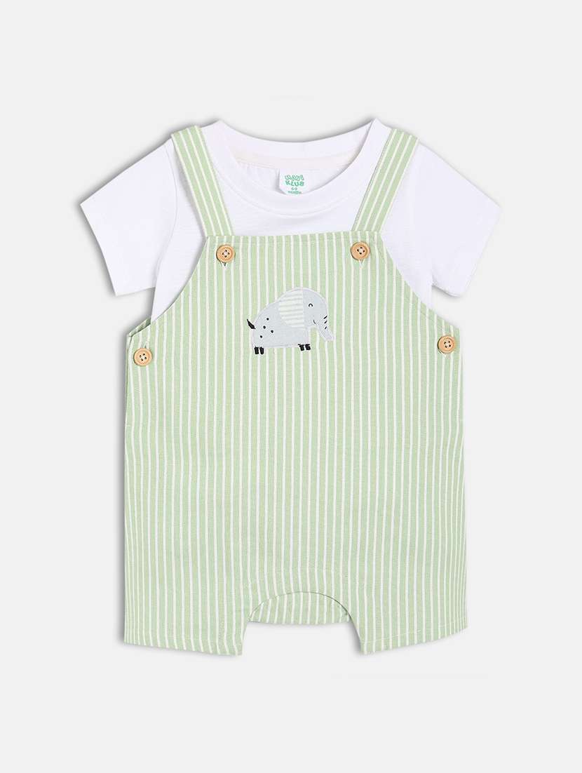 kids striped t-shirt with dungree set