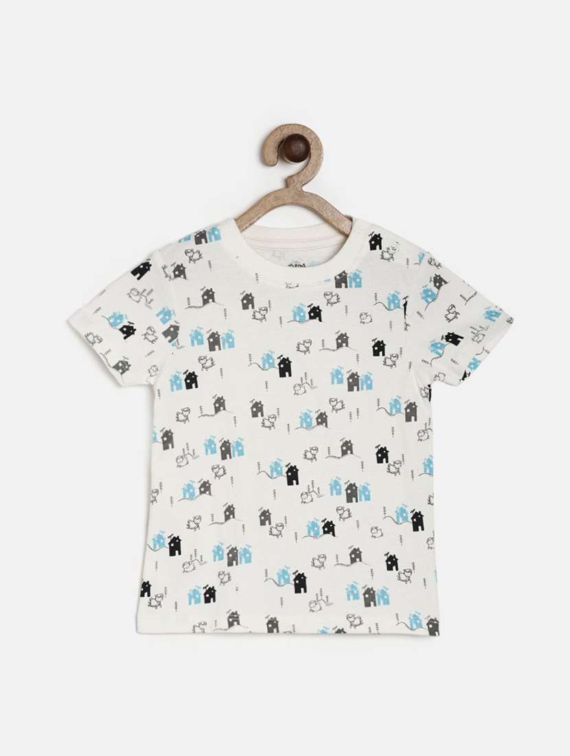 boys printed t-shirt and dungree set - 22107063 -  Standard Image - 5