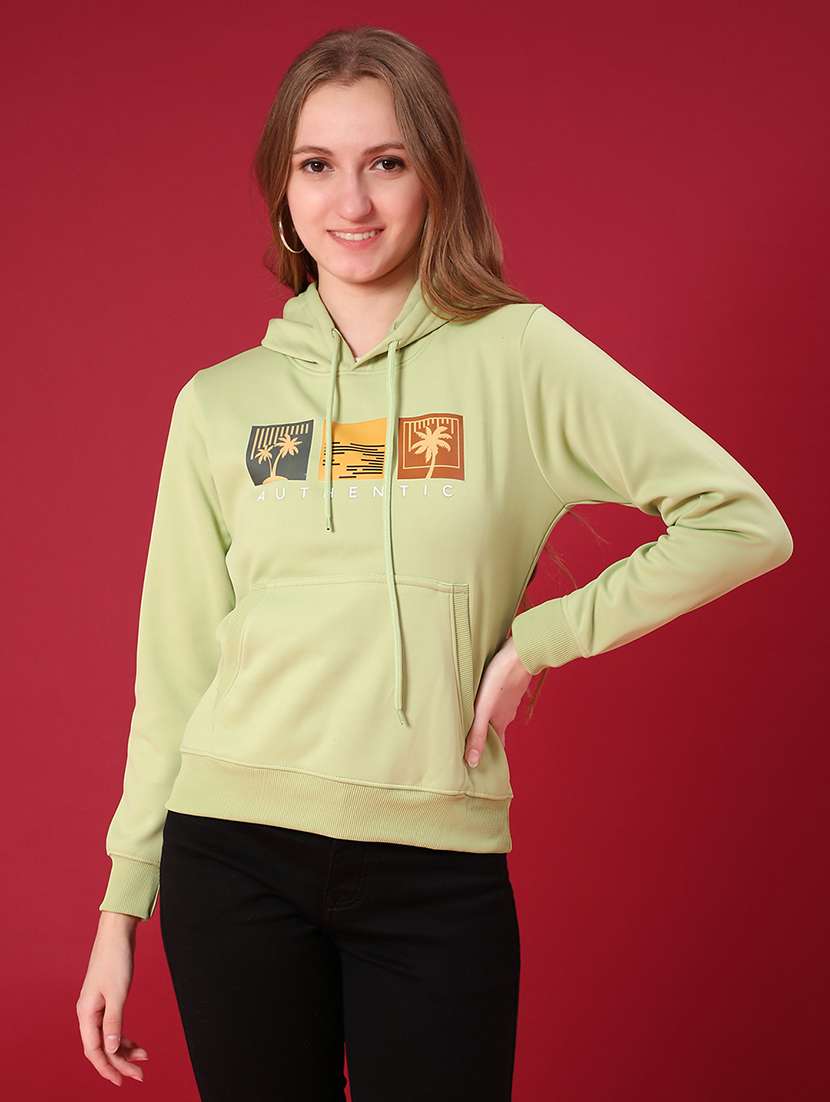 women printed long sleeve hooded sweatshirt - 22107076 -  Standard Image - 3