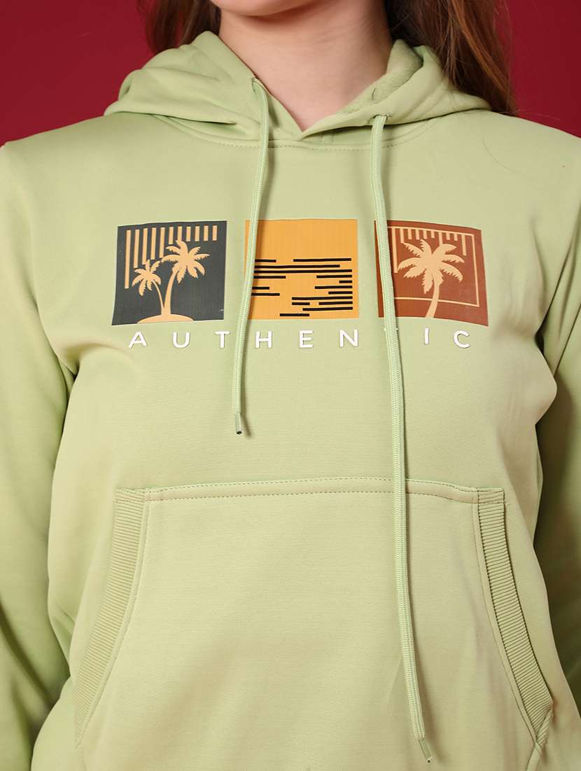 women printed long sleeve hooded sweatshirt - 22107076 -  Standard Image - 5