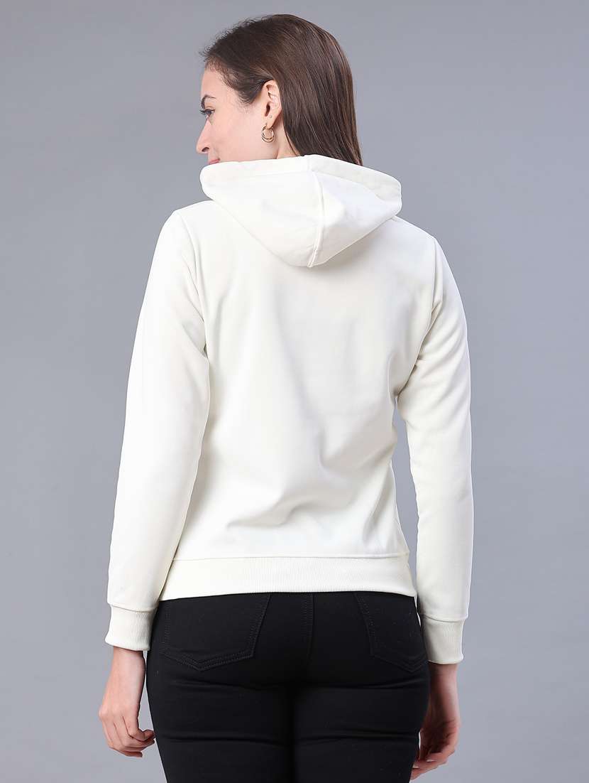 women typographic long sleeve hooded sweatshirt - 22107077 -  Standard Image - 3