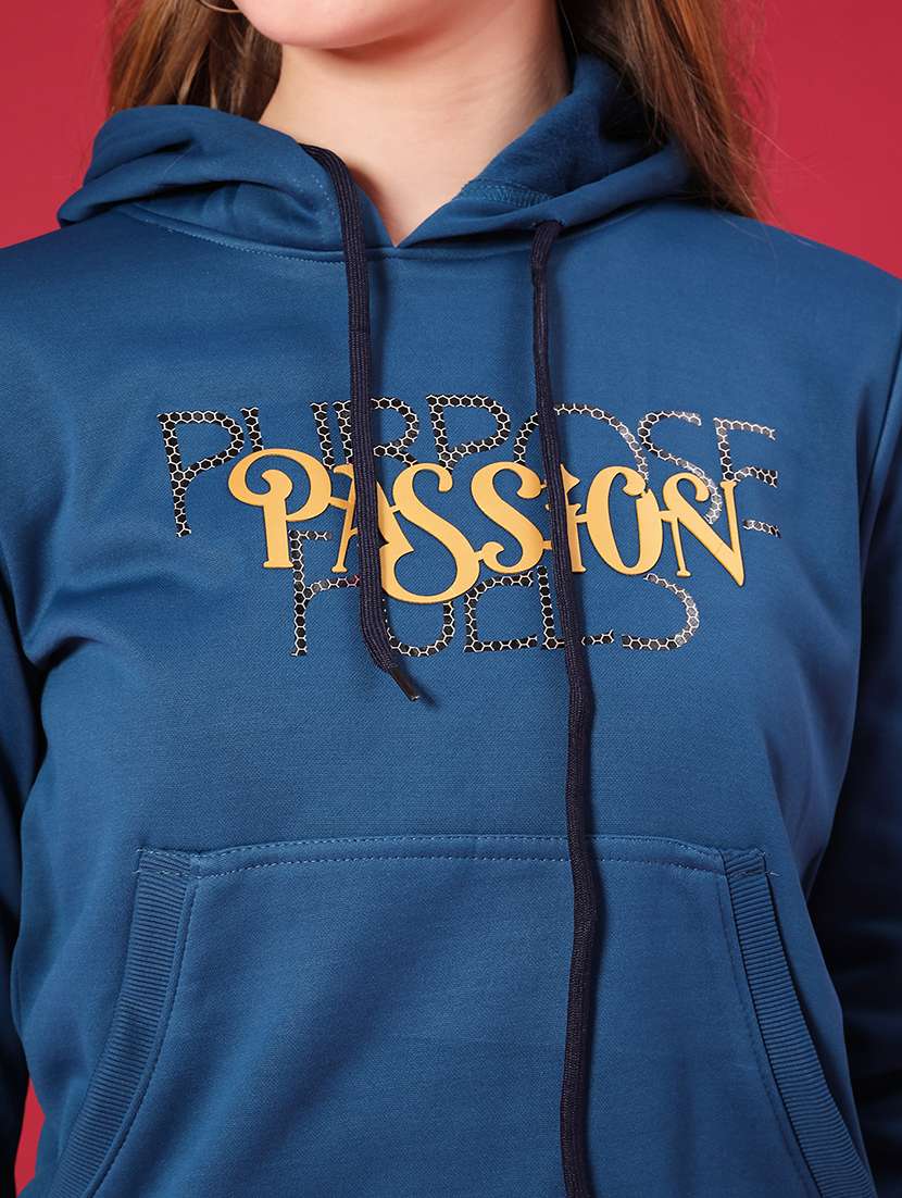 women printed long sleeve hooded sweatshirt - 22107078 -  Standard Image - 5