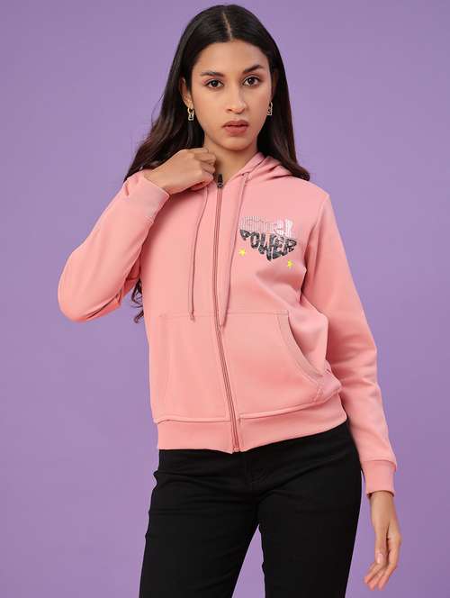 women typographic long sleeve hooded sweatshirt - 22107082 -  Standard Image - 0