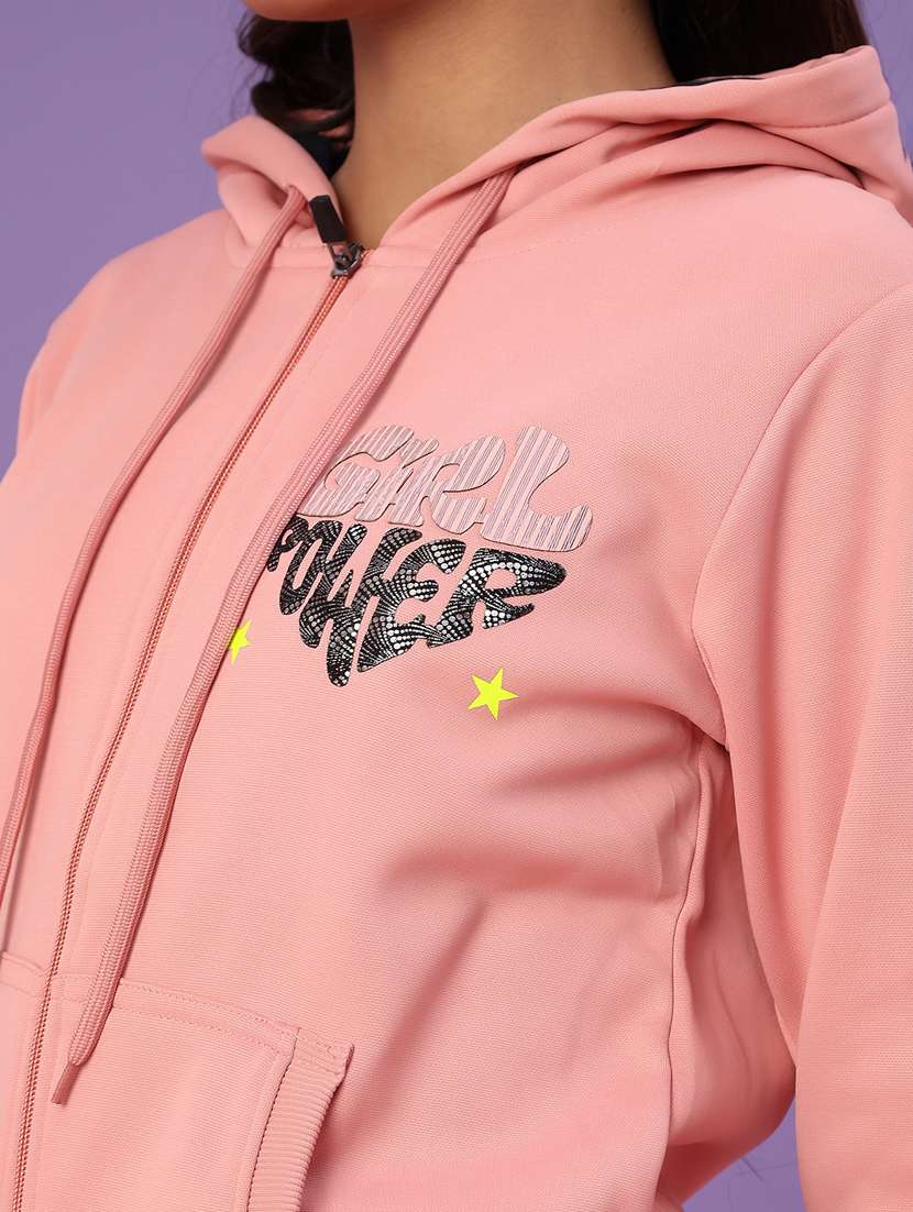 women typographic long sleeve hooded sweatshirt - 22107082 -  Standard Image - 5