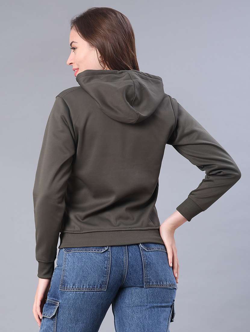 women typographic long sleeve hooded sweatshirt - 22107083 -  Standard Image - 3