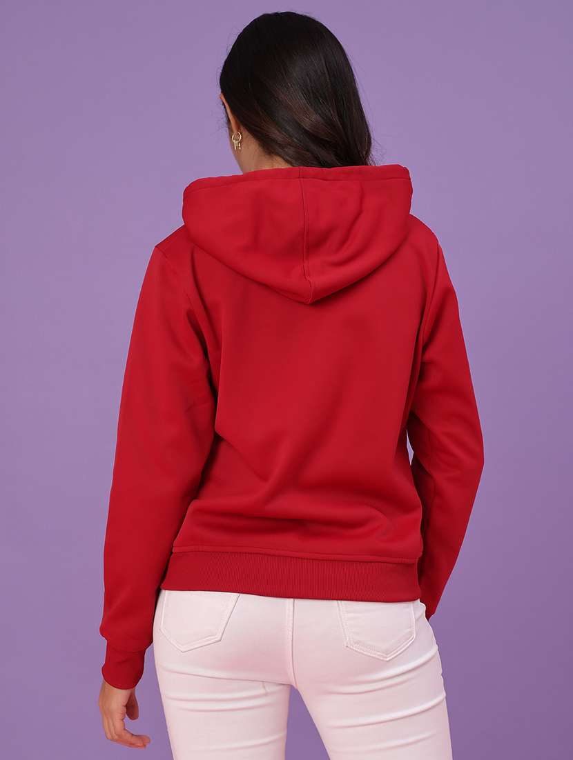 women typographic long sleeve hooded sweatshirt - 22107084 -  Standard Image - 3