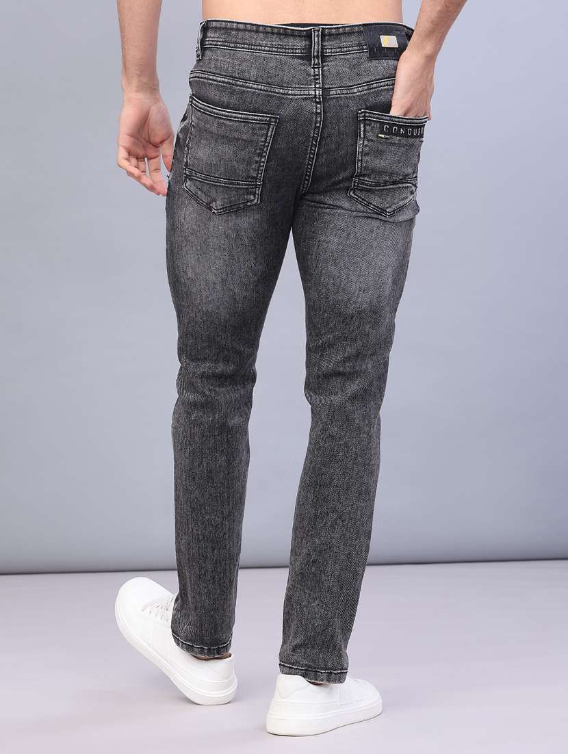 men washed mid rise full length jeans - 22107106 -  Standard Image - 3