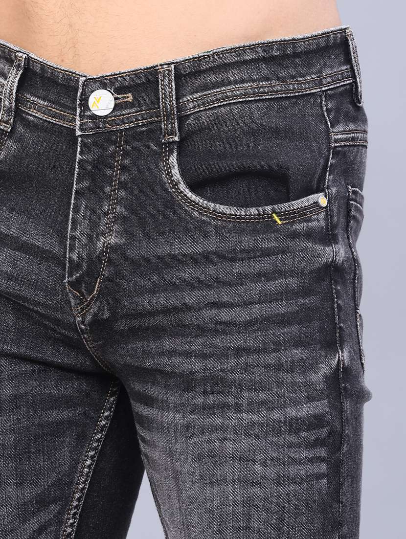 men washed mid rise full length slim fit jeans - 22107141 -  Standard Image - 5