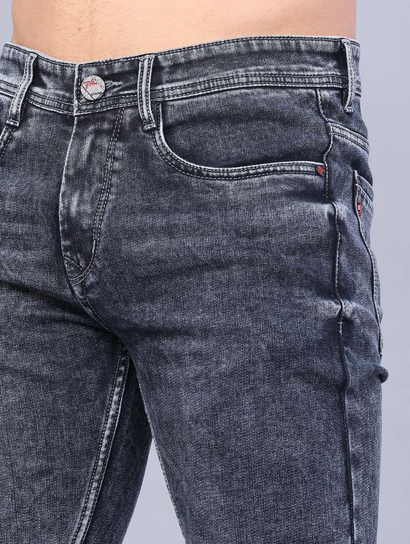 men washed mid rise full length slim fit jeans - 22107142 -  Standard Image - 5