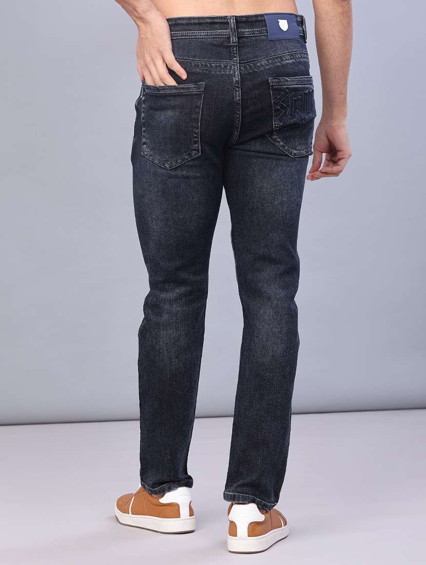 men washed mid rise full length slim fit jeans - 22107143 -  Standard Image - 3