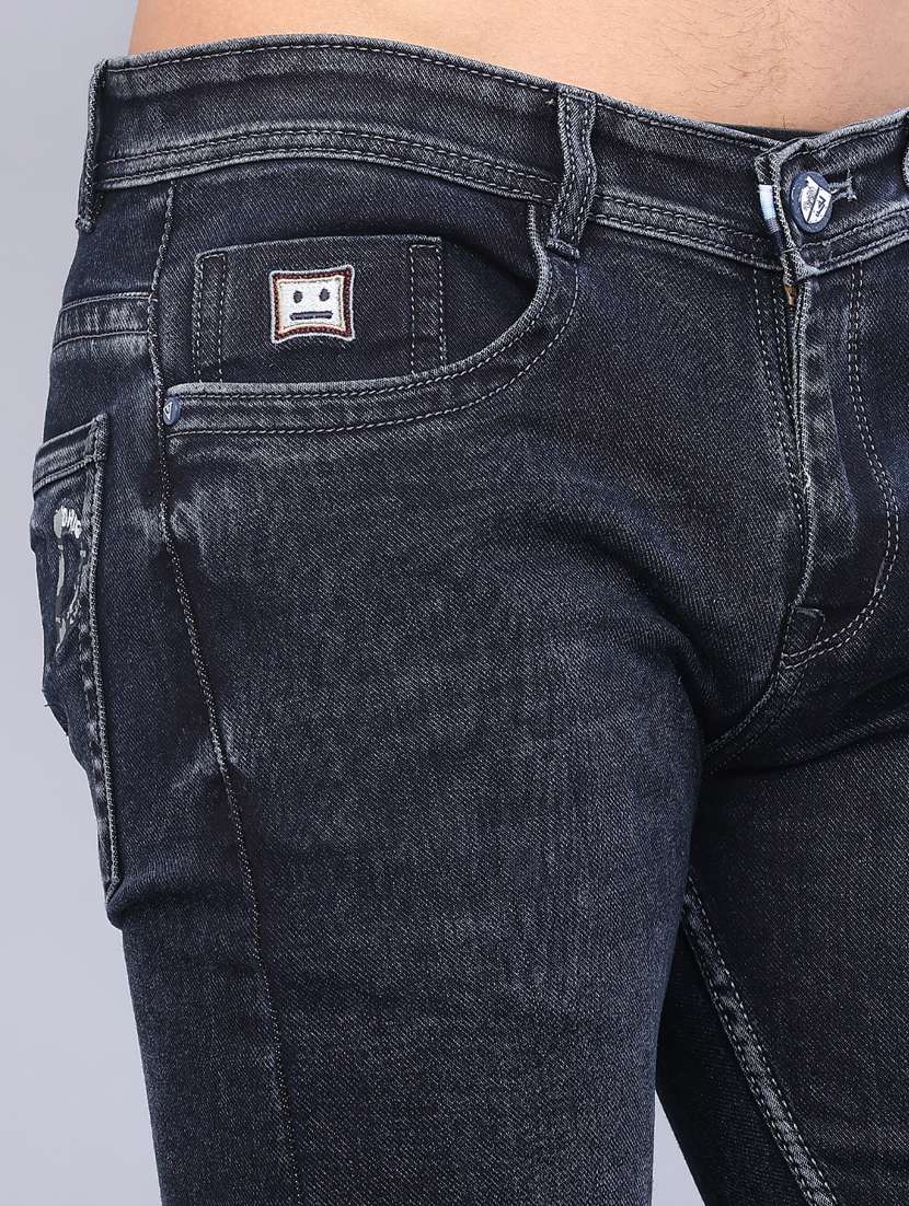 men washed mid rise full length slim fit jeans - 22107143 -  Standard Image - 5