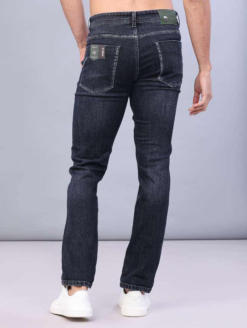 men washed mid rise full length slim fit jeans - 22107156 -  Standard Image - 3