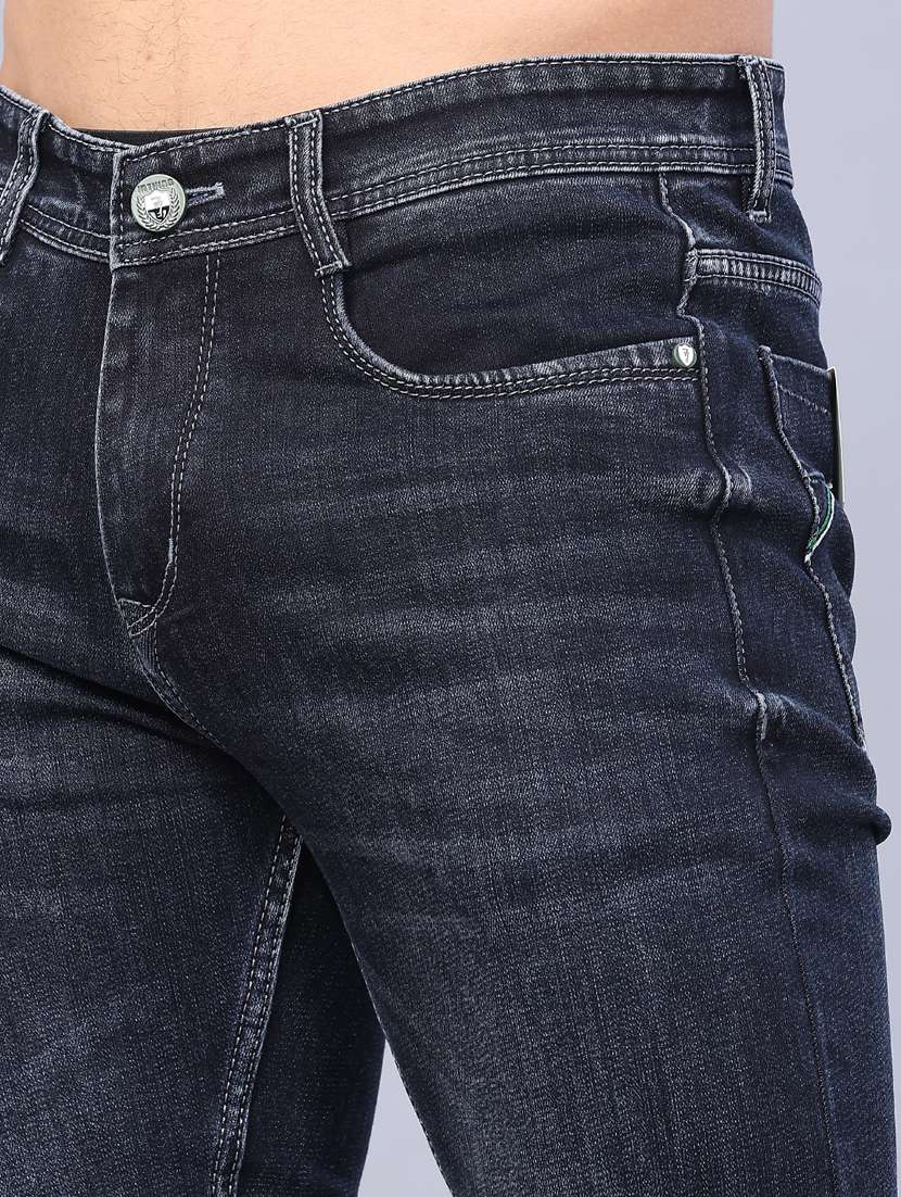 men washed mid rise full length slim fit jeans - 22107156 -  Standard Image - 5