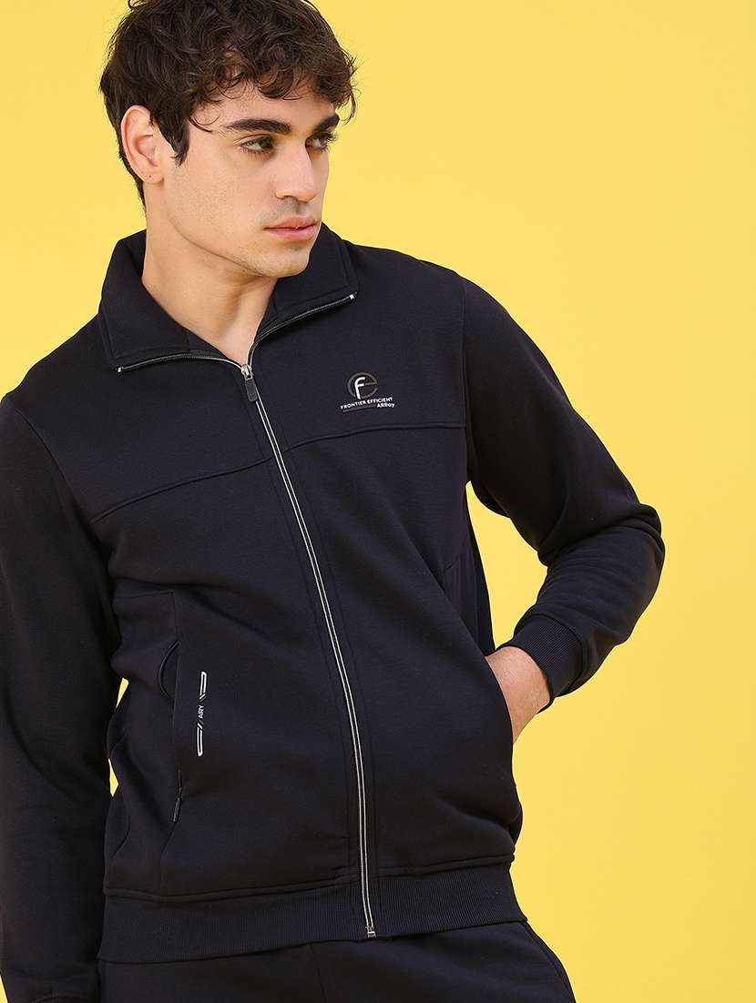 men solid long sleeve full length track suit - 22107170 -  Standard Image - 3