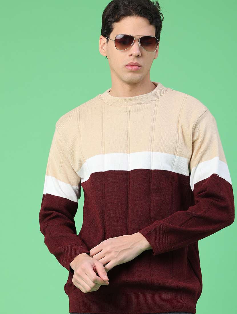 men maroon polyester pullover