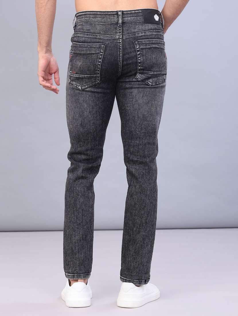 men solid mid rise slim fit jeans - 22107210 -  Standard Image - 3
