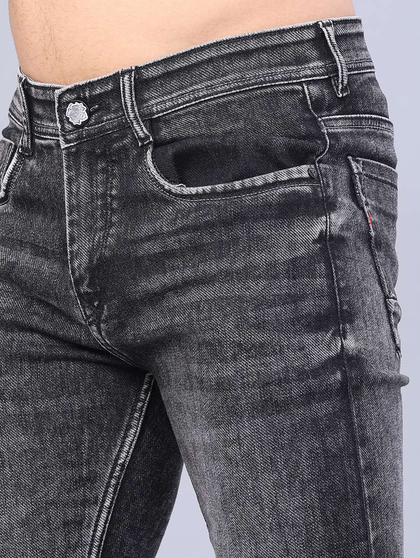 men solid mid rise slim fit jeans - 22107210 -  Standard Image - 5