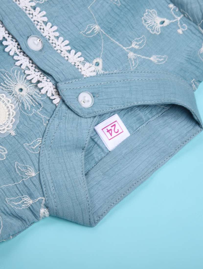 girls embroidered puff sleeve tiered dress - 22107302 -  Standard Image - 3