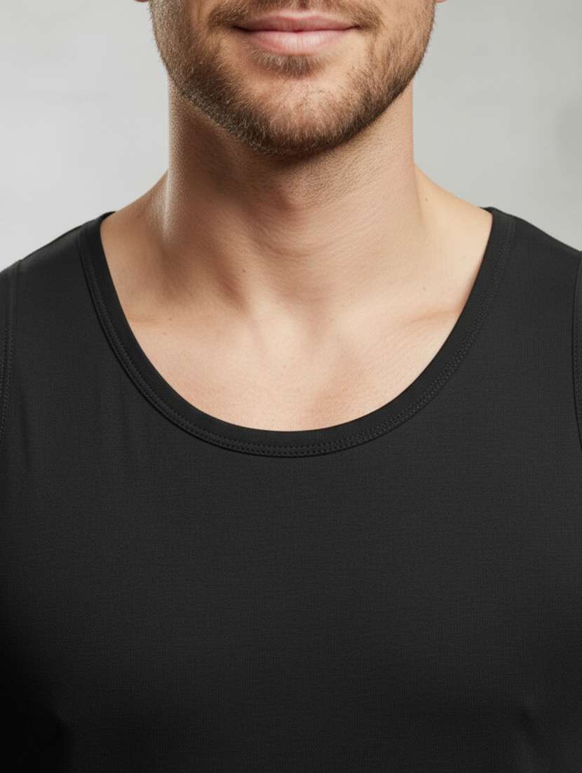 men solid sleeveless vest - 22107371 - Standard Image - 3